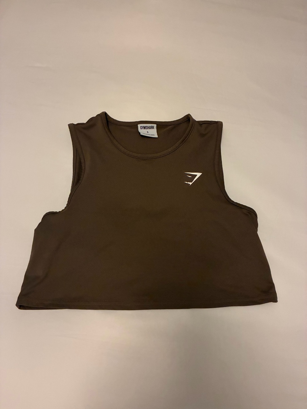 Gymshark Brown Cropped Tank Top with Logo